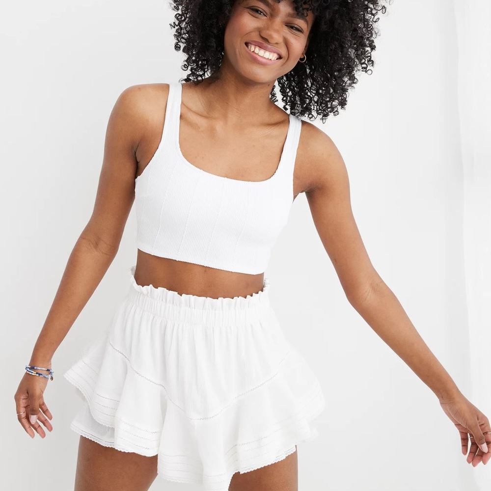 Aerie Rock & Ruffle Mini Skort